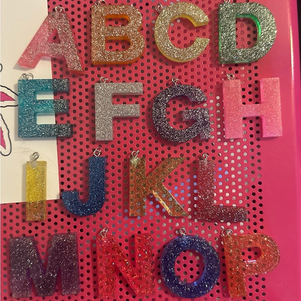 Glittery Initial Keychains